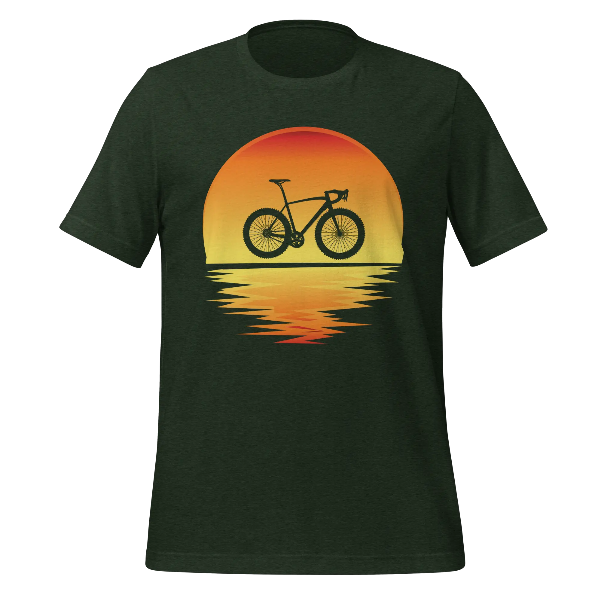 Sunset Bike Silhouette T-Shirt | Cycling Graphic Tee for Riders - Cyclist Hive