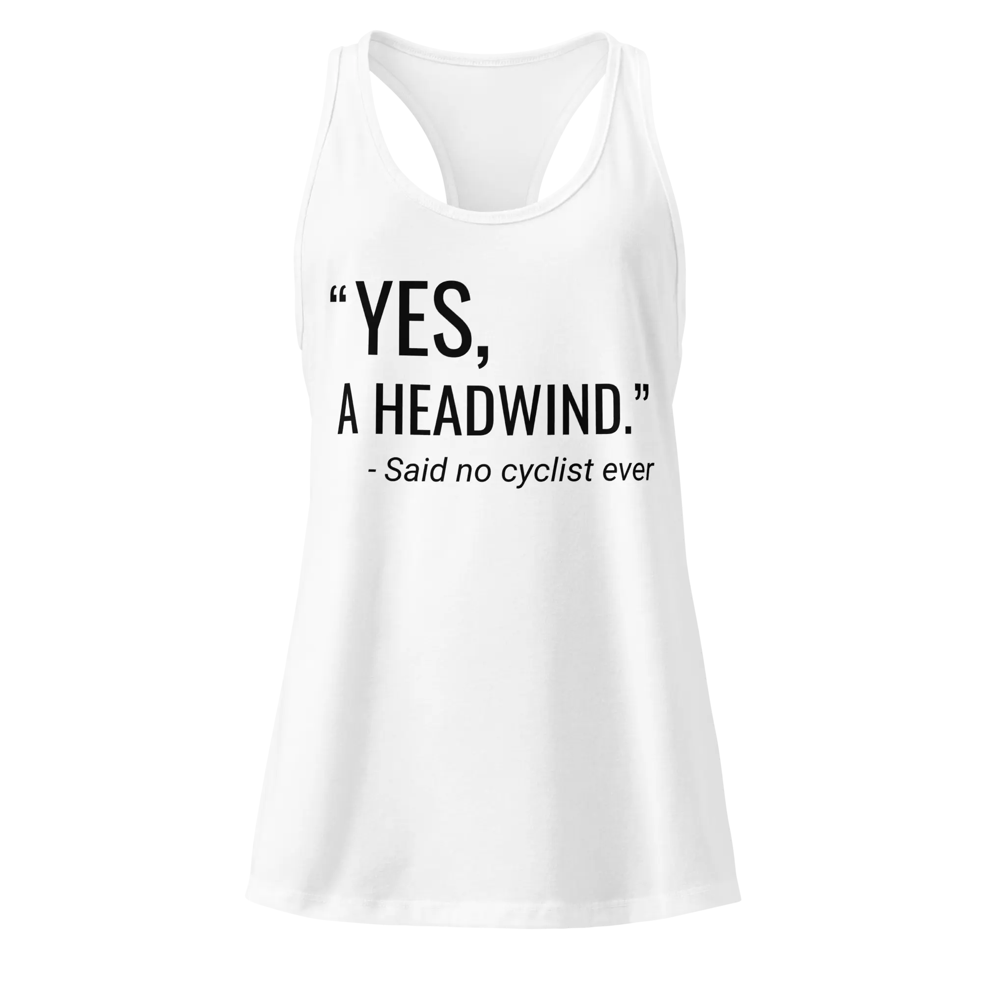 “Yes, A Headwind.” Women’s Racerback Tank Top | Funny Cycling Tank - Cyclist Hive
