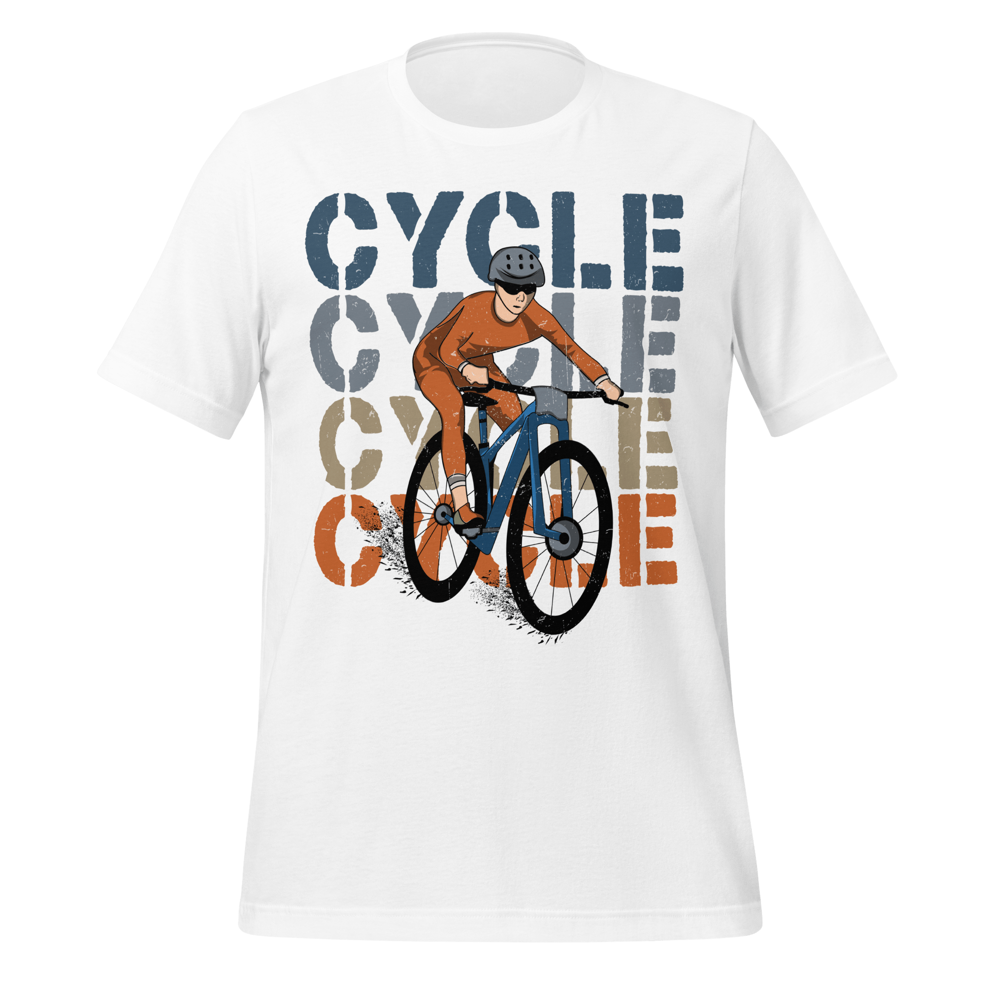 Cycle Retro Block T-Shirt | Vintage Style Bike Rider Tee - Cyclist Hive