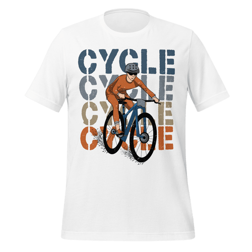 Cycle Retro Block T-Shirt | Vintage Style Bike Rider Tee - Cyclist Hive