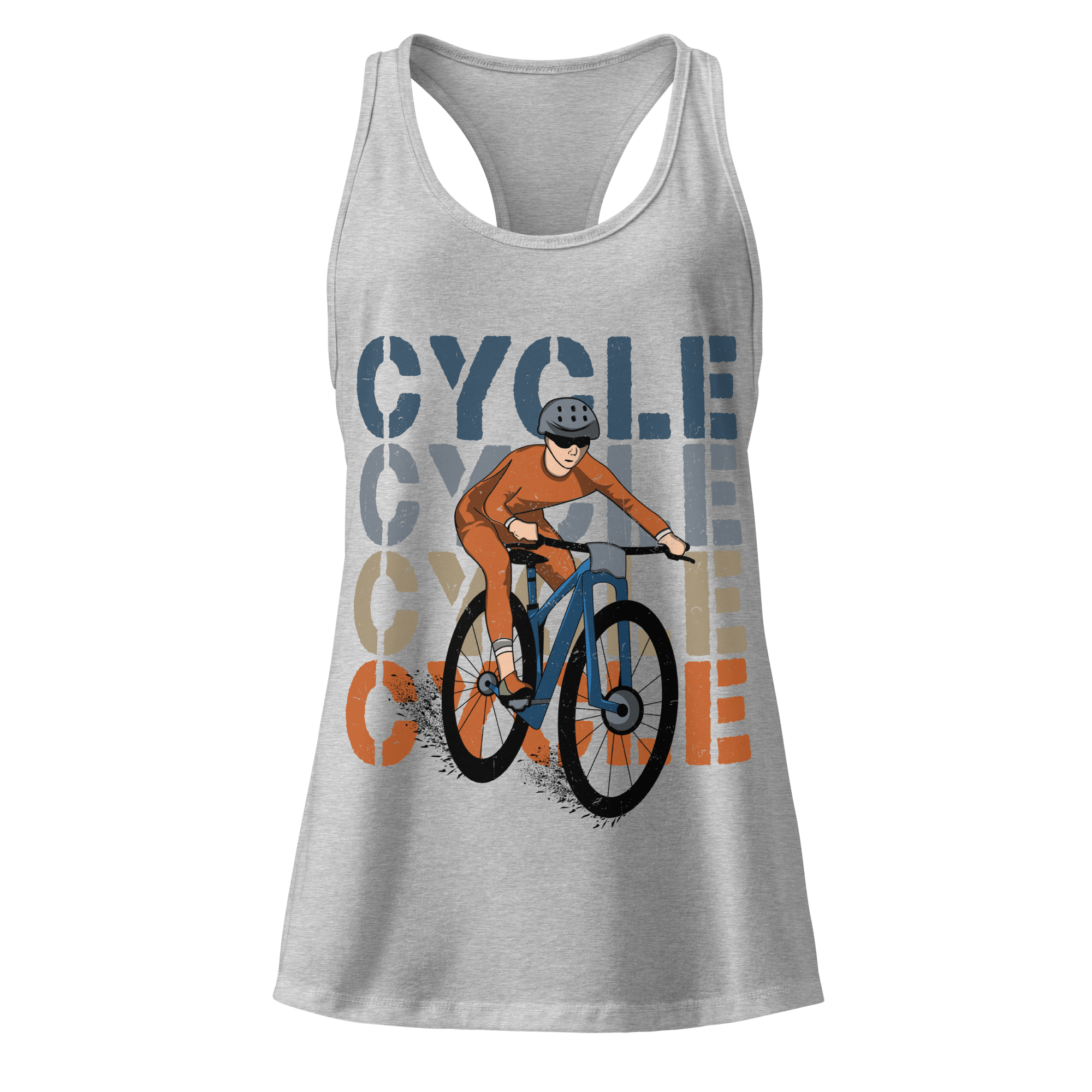 Cycle Retro Block Women’s Racerback Tank Top | Vintage Cycling Graphic - Cyclist Hive