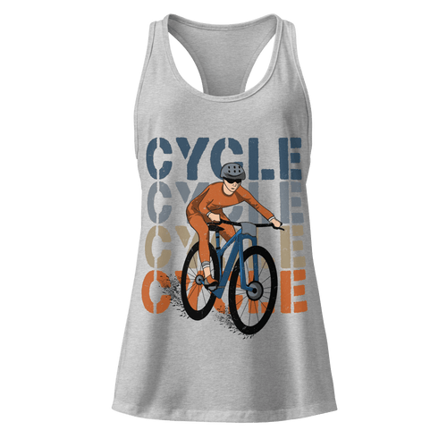 Cycle Retro Block Women’s Racerback Tank Top | Vintage Cycling Graphic - Cyclist Hive