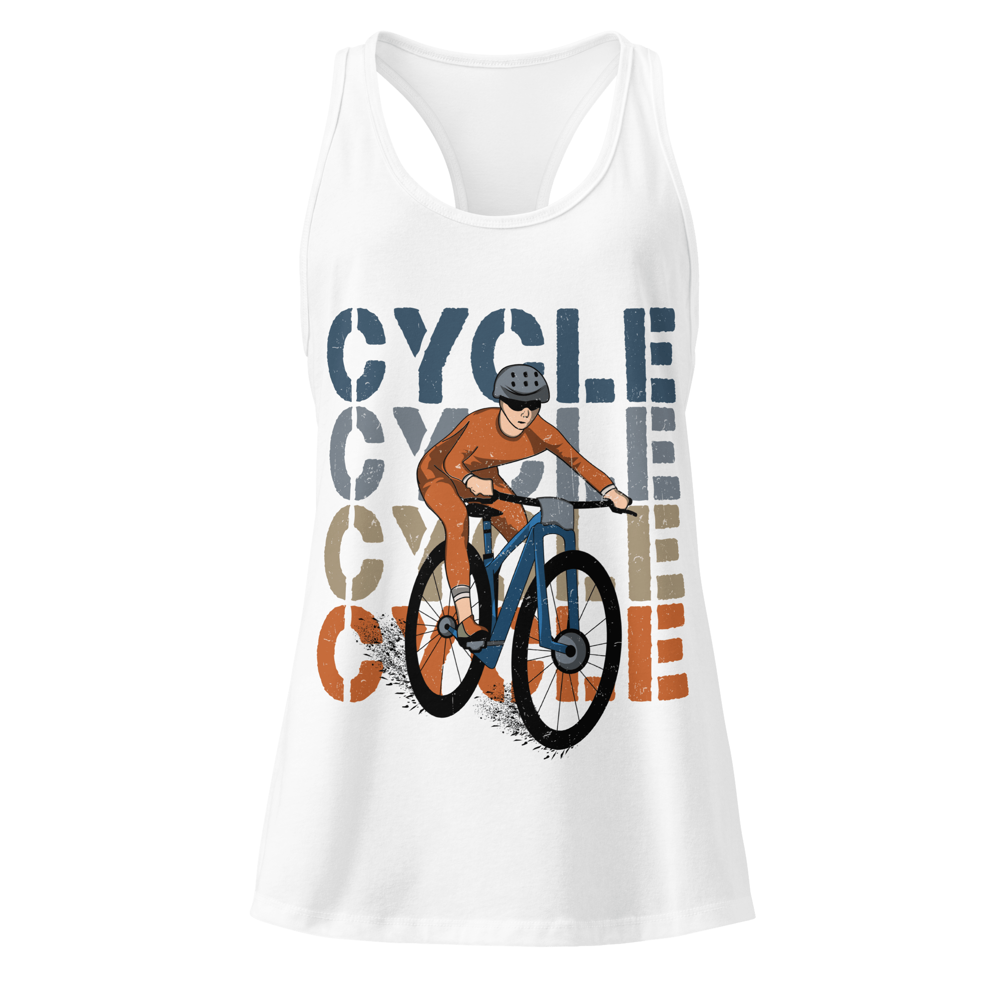Cycle Retro Block Women’s Racerback Tank Top | Vintage Cycling Graphic - Cyclist Hive