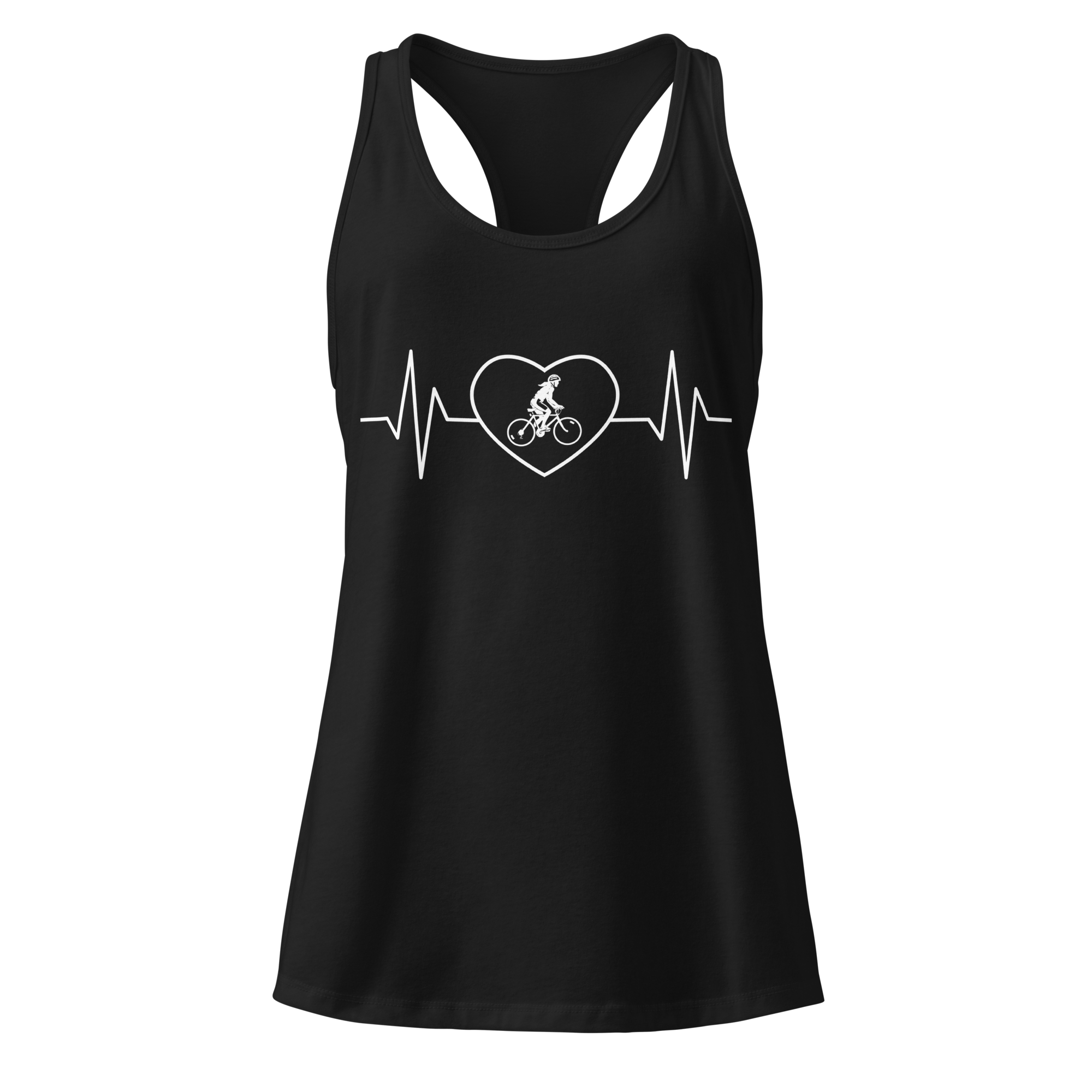 Cycling Heartbeat Women's Racerback Tank Top - Cyclist Hive