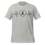 Female Cyclist Heartbeat T-Shirt | Minimalist Bike Lover Tee - Cyclist Hive