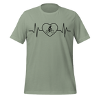 Female Cyclist Heartbeat T-Shirt | Minimalist Bike Lover Tee - Cyclist Hive
