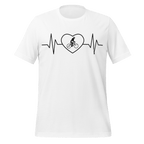 Female Cyclist Heartbeat T-Shirt | Minimalist Bike Lover Tee - Cyclist Hive