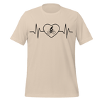 Female Cyclist Heartbeat T-Shirt | Minimalist Bike Lover Tee - Cyclist Hive
