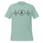 Female Cyclist Heartbeat T-Shirt | Minimalist Bike Lover Tee - Cyclist Hive