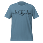 Female Cyclist Heartbeat T-Shirt | Minimalist Bike Lover Tee - Cyclist Hive