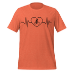 Female Cyclist Heartbeat T-Shirt | Minimalist Bike Lover Tee - Cyclist Hive