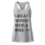 Great Minds Ride a Bike Women’s Tank Top | Cycling Workout Racerback - Cyclist Hive