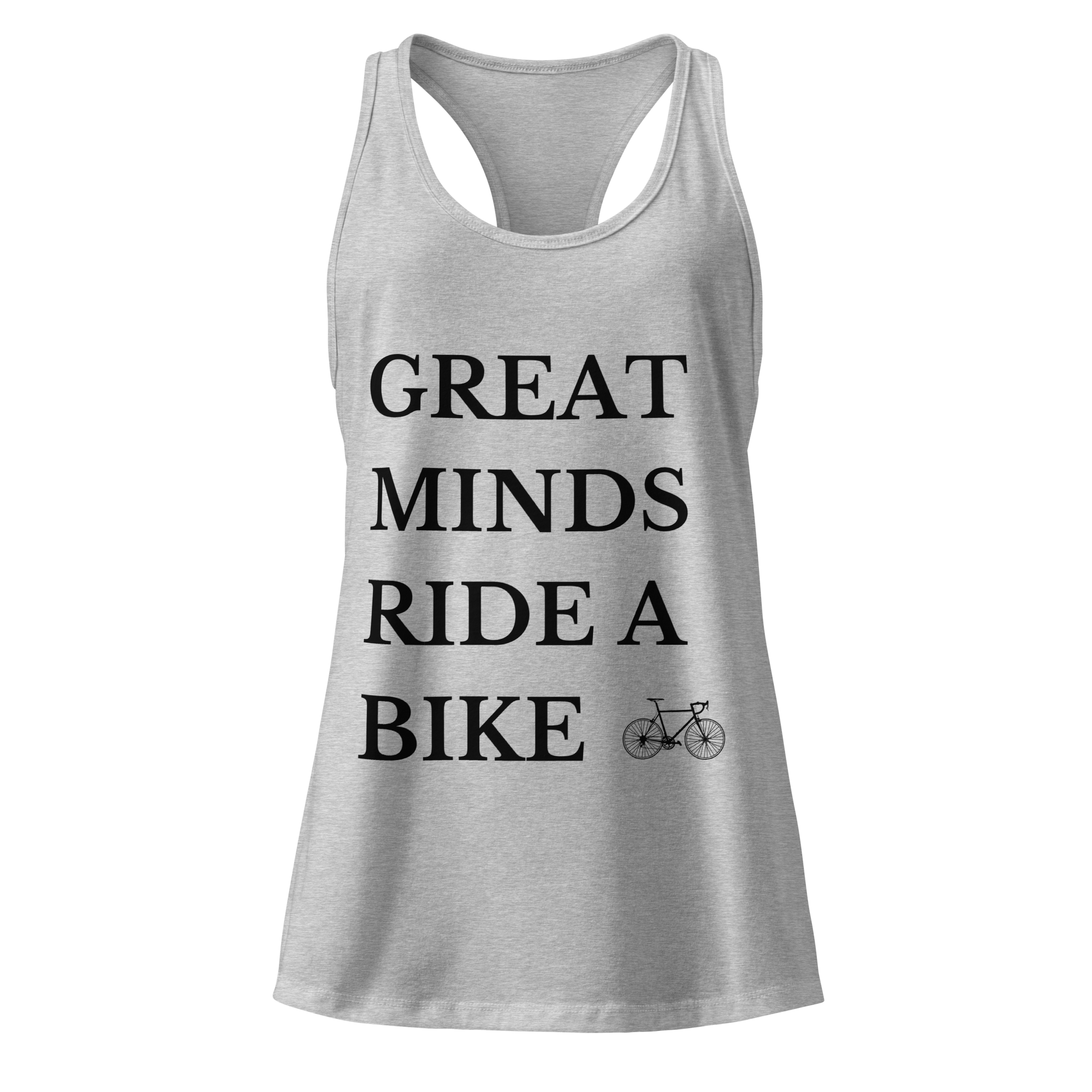 Great Minds Ride a Bike Women’s Tank Top | Cycling Workout Racerback - Cyclist Hive