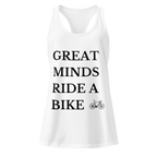 Great Minds Ride a Bike Women’s Tank Top | Cycling Workout Racerback - Cyclist Hive