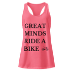 Great Minds Ride a Bike Women’s Tank Top | Cycling Workout Racerback - Cyclist Hive