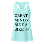 Great Minds Ride a Bike Women’s Tank Top | Cycling Workout Racerback - Cyclist Hive