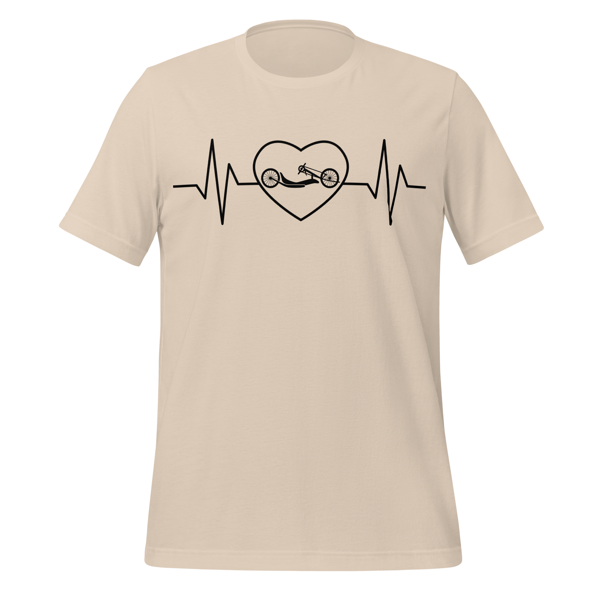 Handcycling Heartbeat T-Shirt | Minimalist Bike Lover Tee - Cyclist Hive