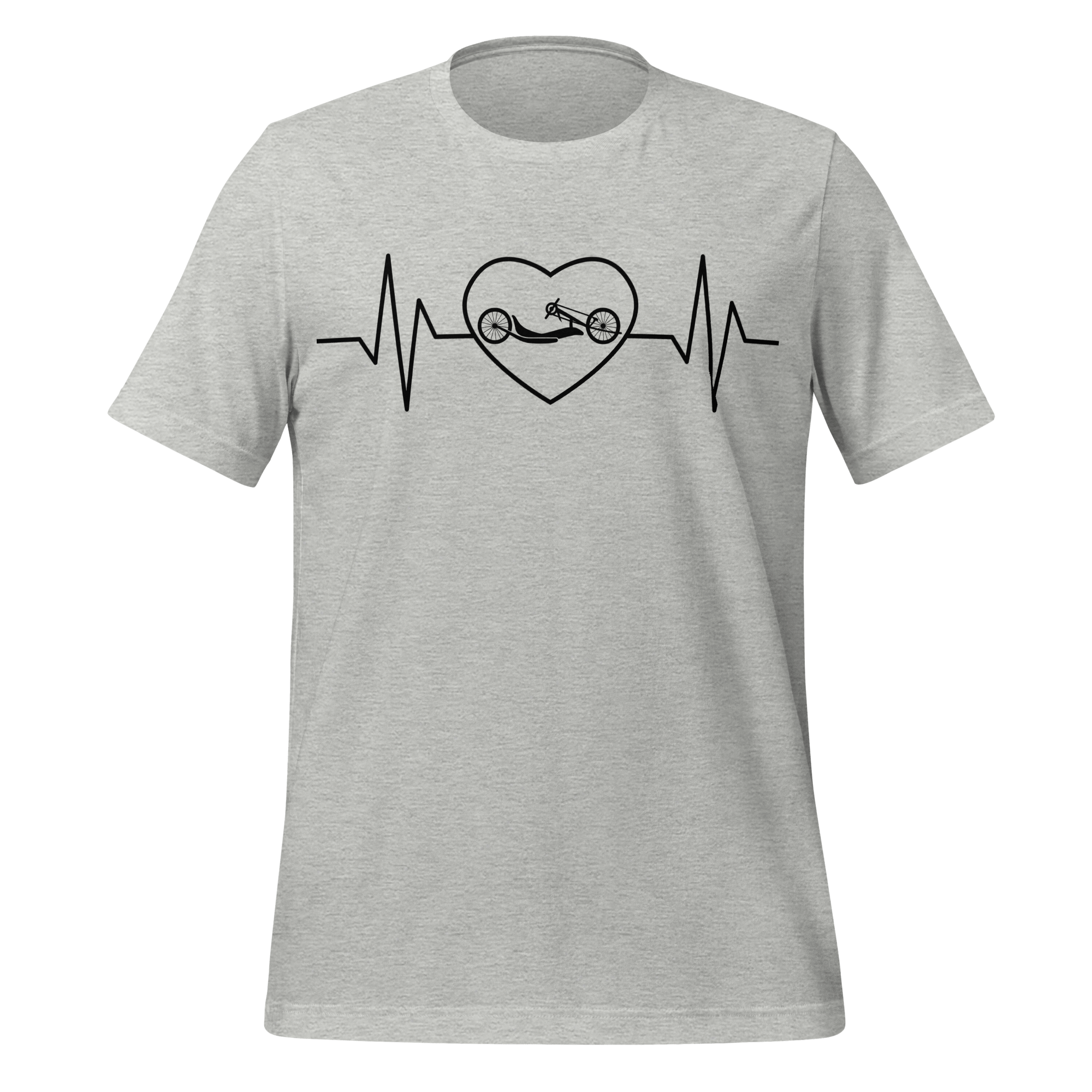 Handcycling Heartbeat T-Shirt | Minimalist Bike Lover Tee - Cyclist Hive