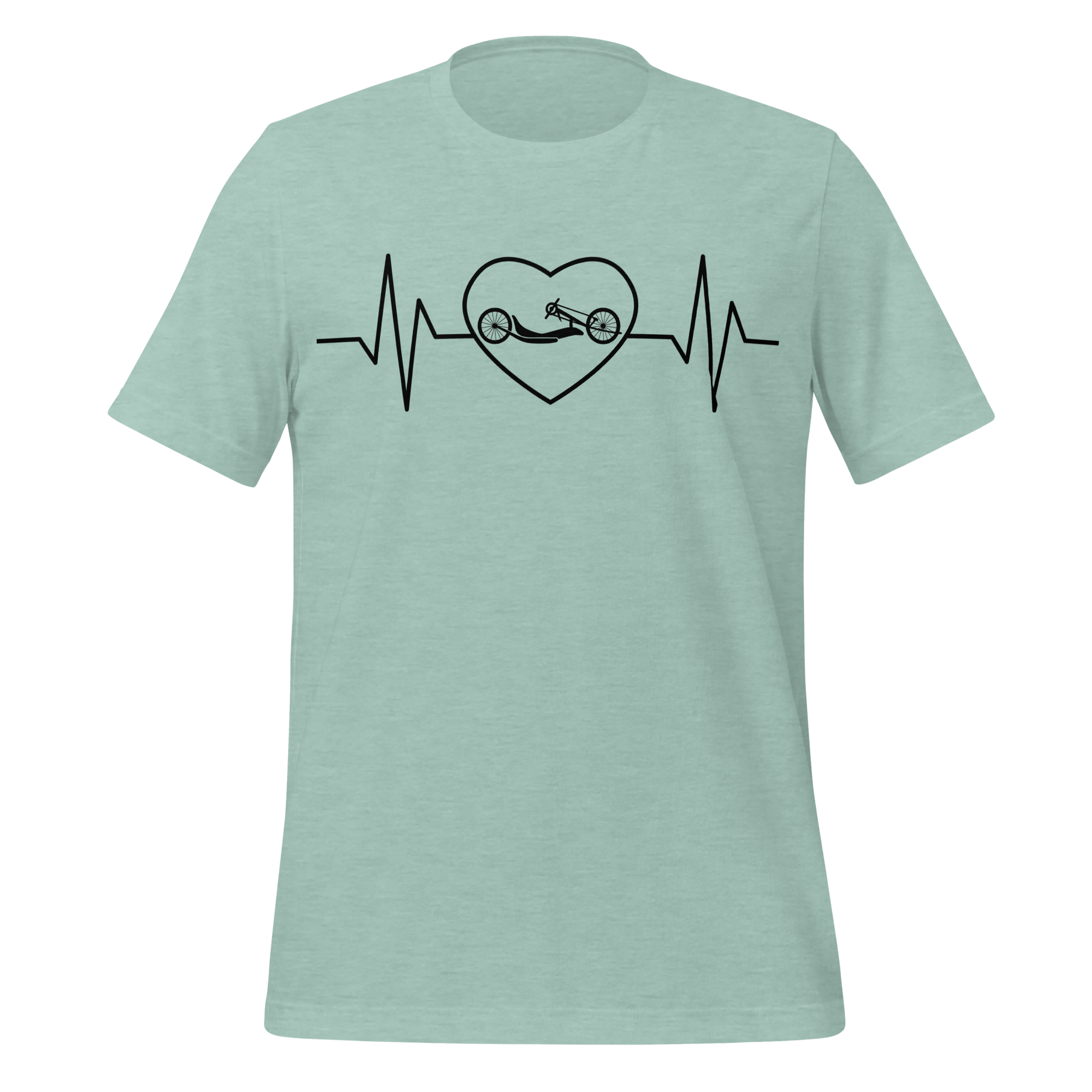 Handcycling Heartbeat T-Shirt | Minimalist Bike Lover Tee - Cyclist Hive