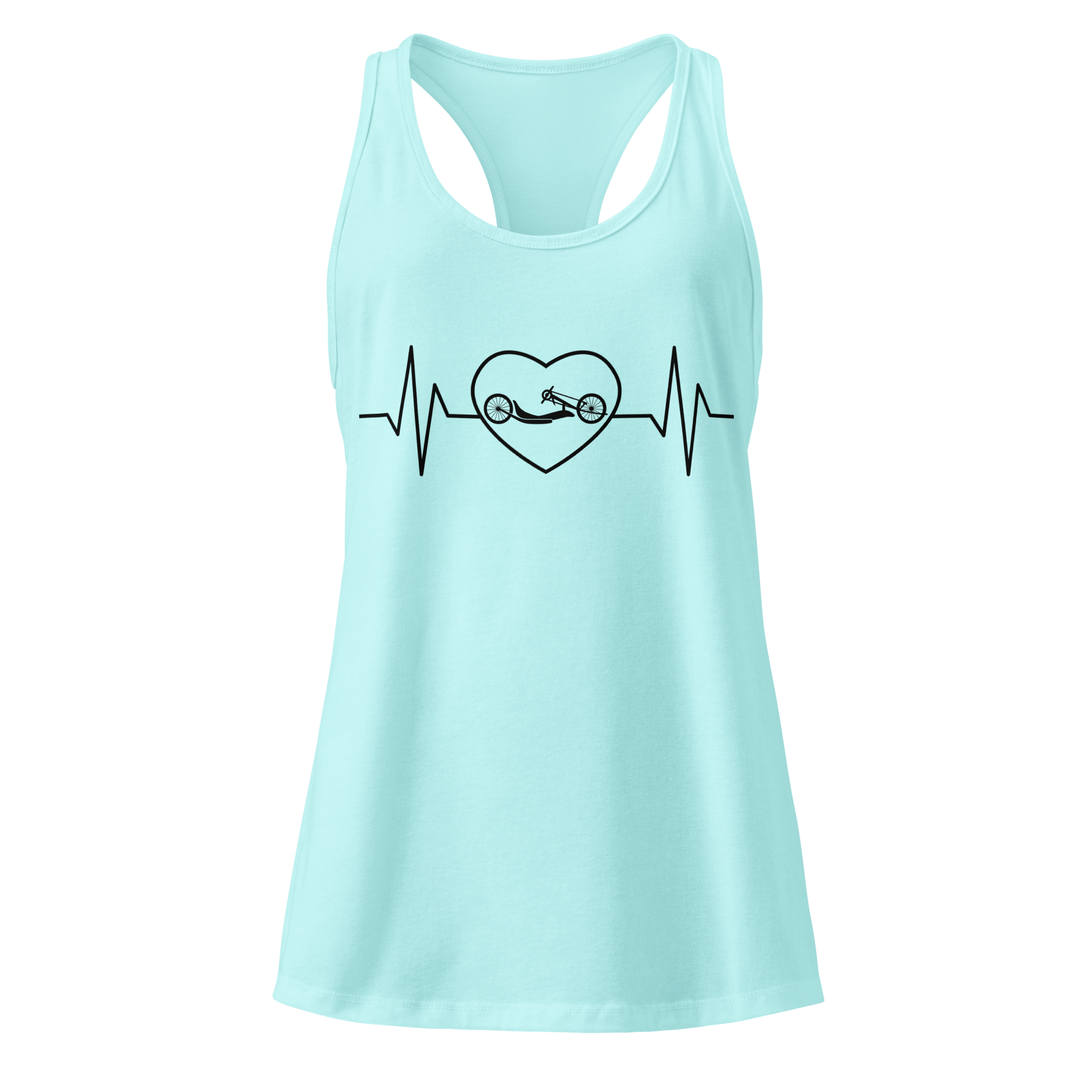 Handcycling Heartbeat Women’s Racerback Tank | Minimalist Cycling Top - Cyclist Hive