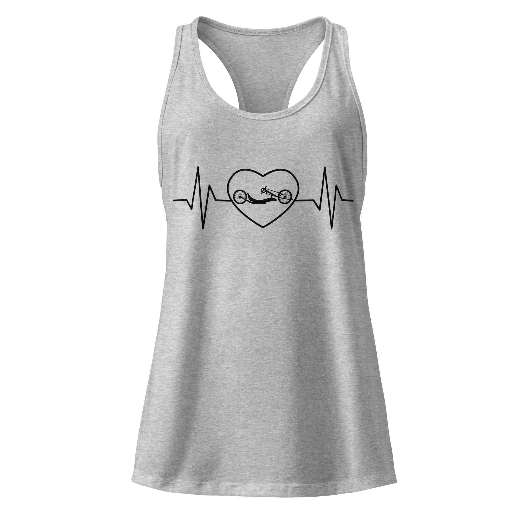 Handcycling Heartbeat Women’s Racerback Tank | Minimalist Cycling Top - Cyclist Hive