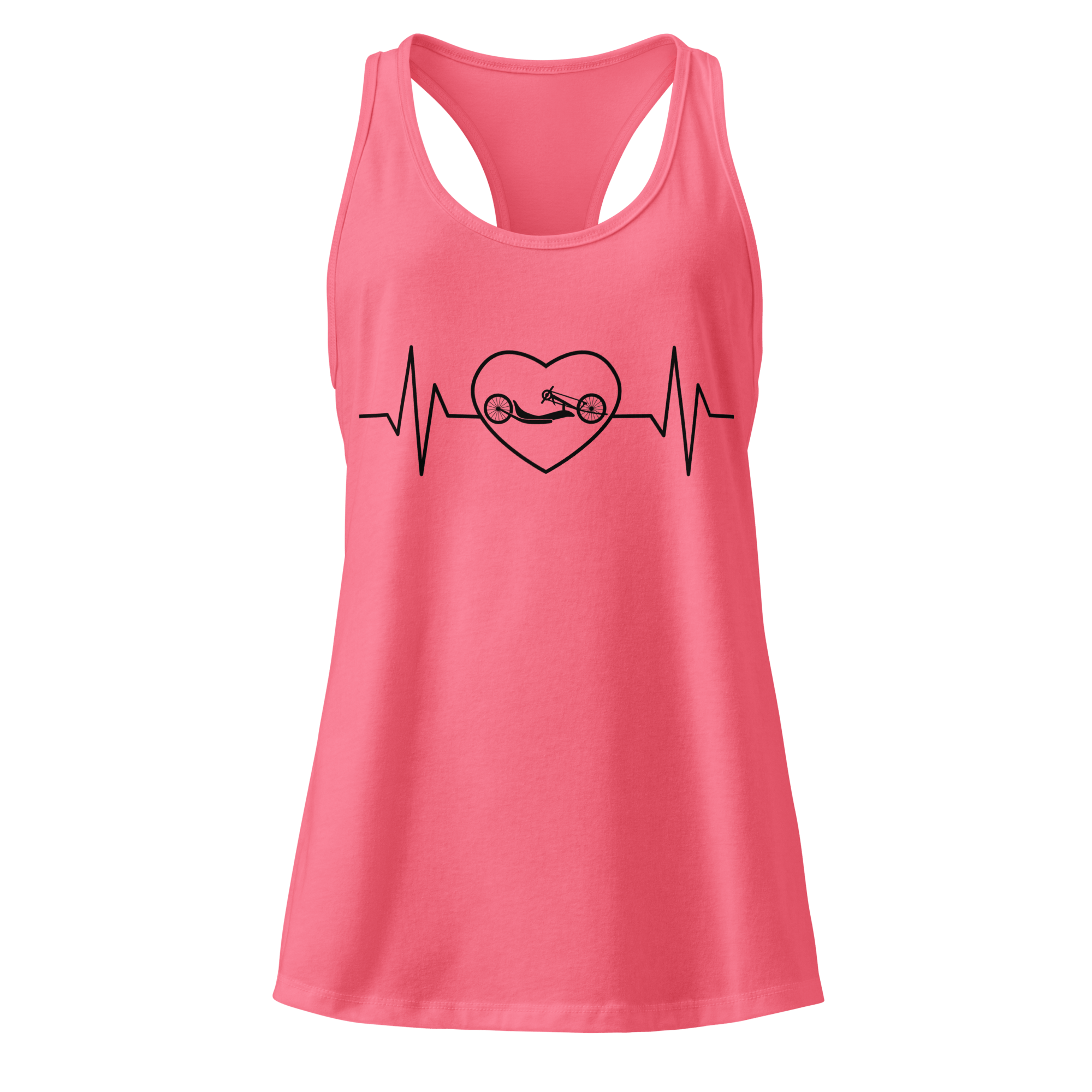 Handcycling Heartbeat Women’s Racerback Tank | Minimalist Cycling Top - Cyclist Hive