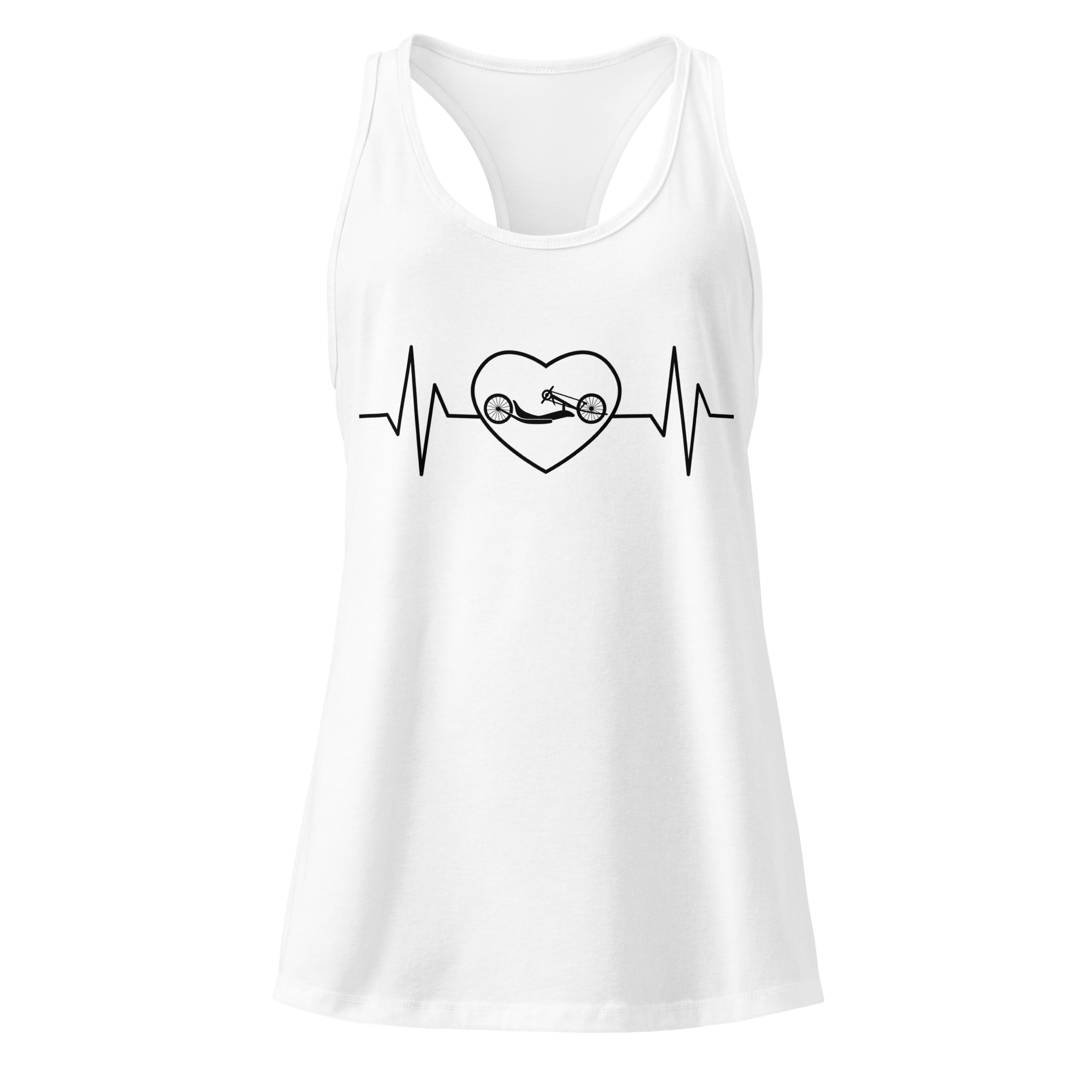 Handcycling Heartbeat Women’s Racerback Tank | Minimalist Cycling Top - Cyclist Hive