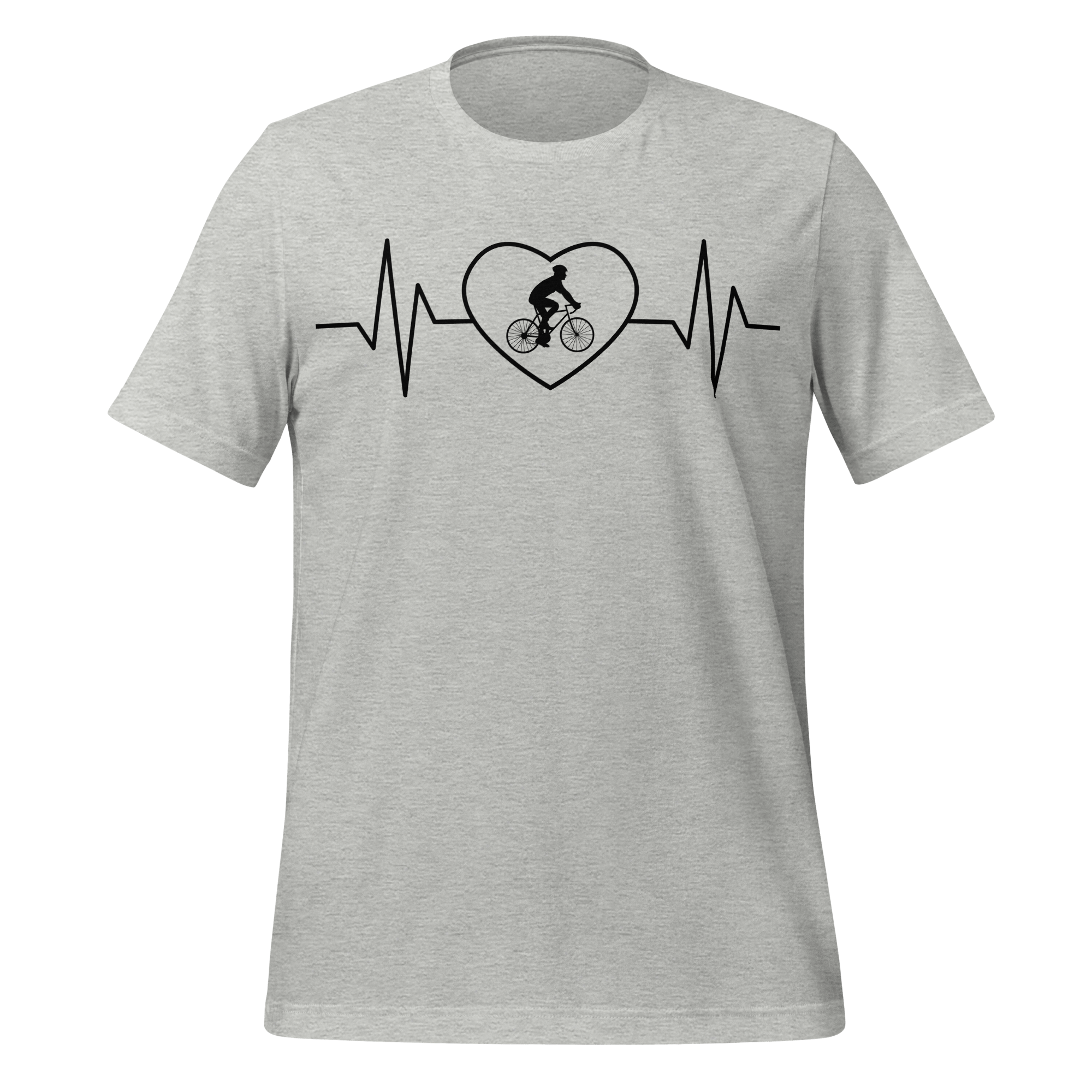 Male Cyclist Heartbeat Men’s T-Shirt | Minimalist Bike Lover Tee - Cyclist Hive