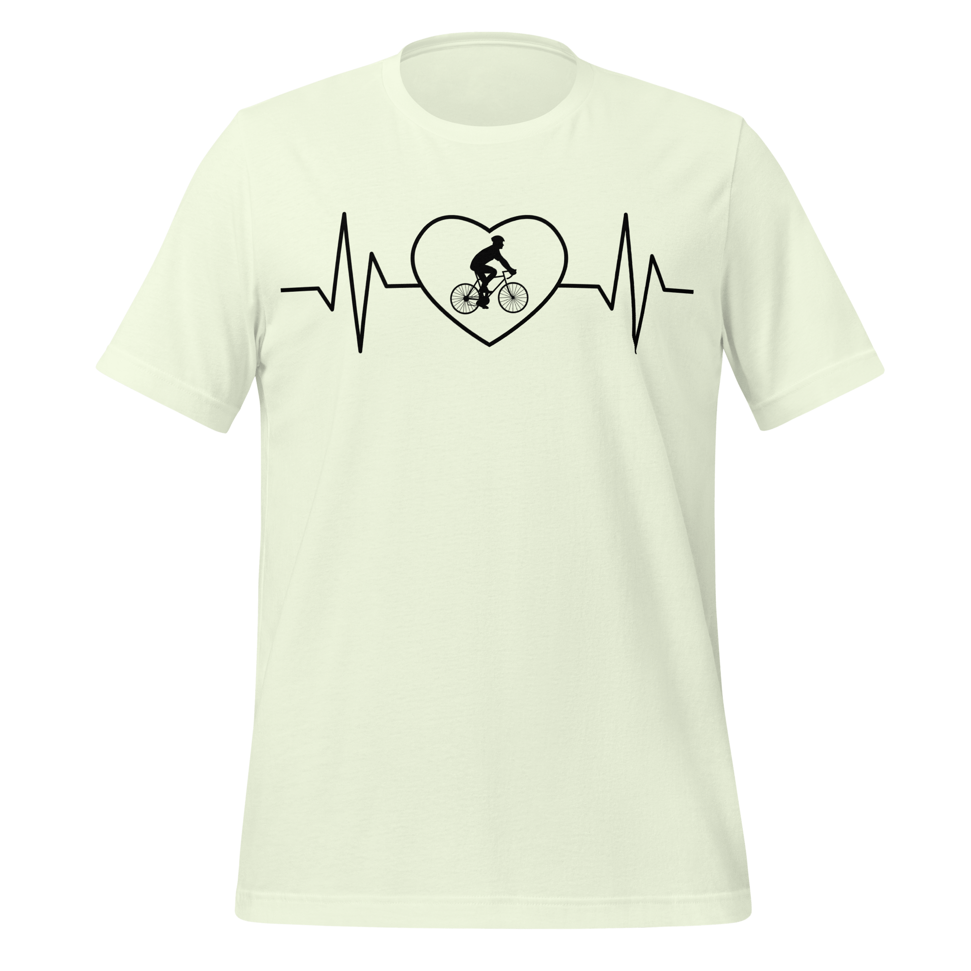 Male Cyclist Heartbeat Men’s T-Shirt | Minimalist Bike Lover Tee - Cyclist Hive