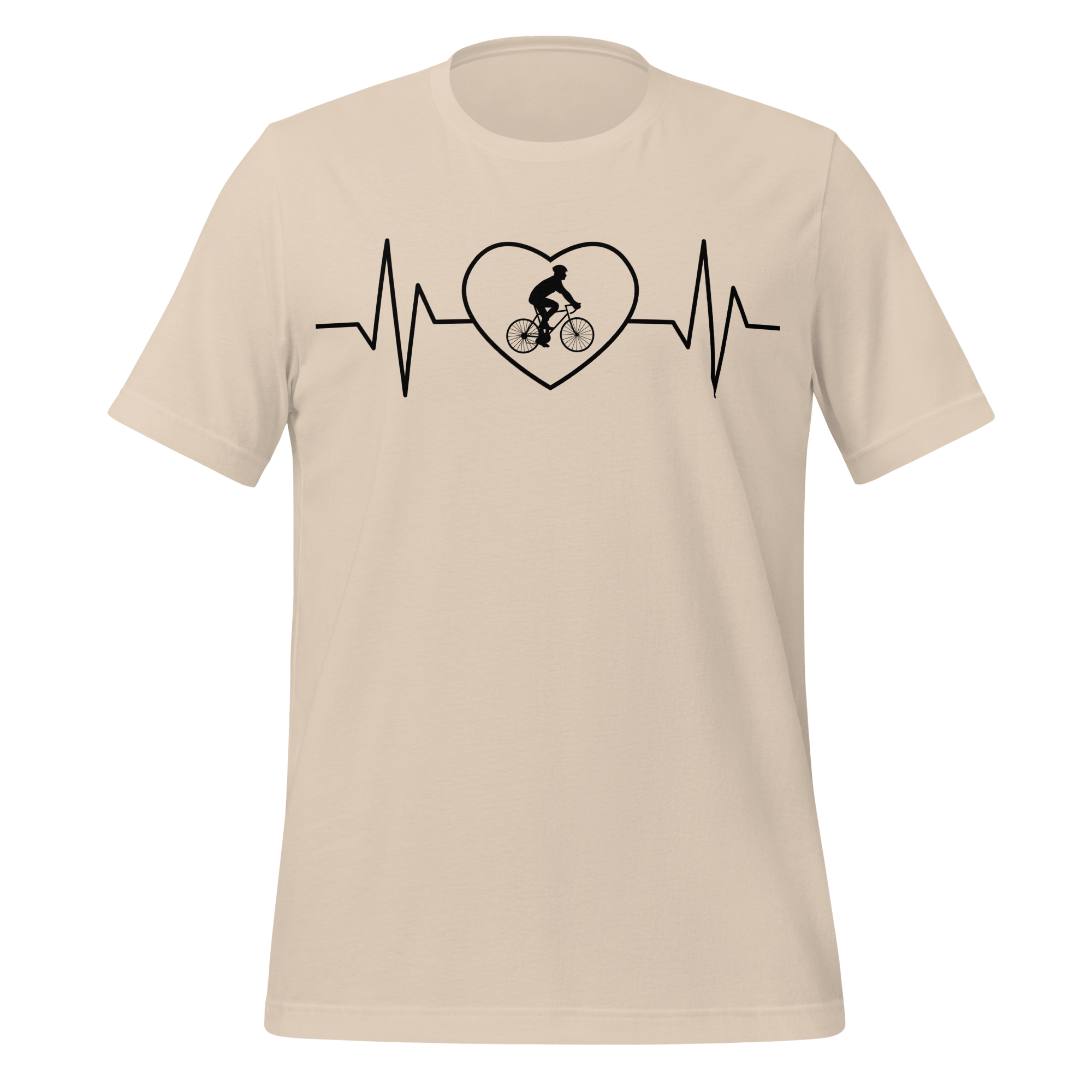 Male Cyclist Heartbeat Men’s T-Shirt | Minimalist Bike Lover Tee - Cyclist Hive