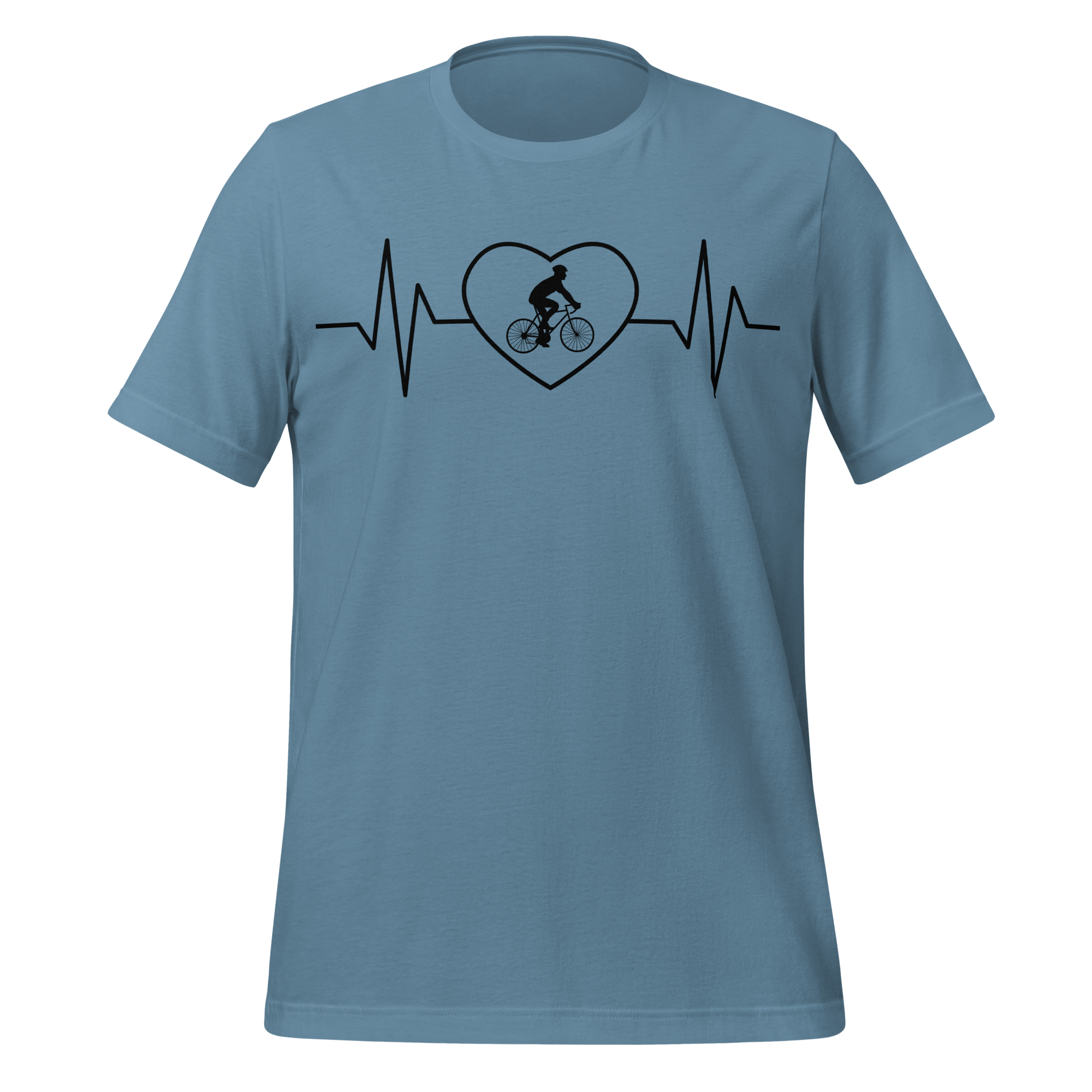 Male Cyclist Heartbeat Men’s T-Shirt | Minimalist Bike Lover Tee - Cyclist Hive