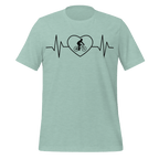 Male Cyclist Heartbeat Men’s T-Shirt | Minimalist Bike Lover Tee - Cyclist Hive