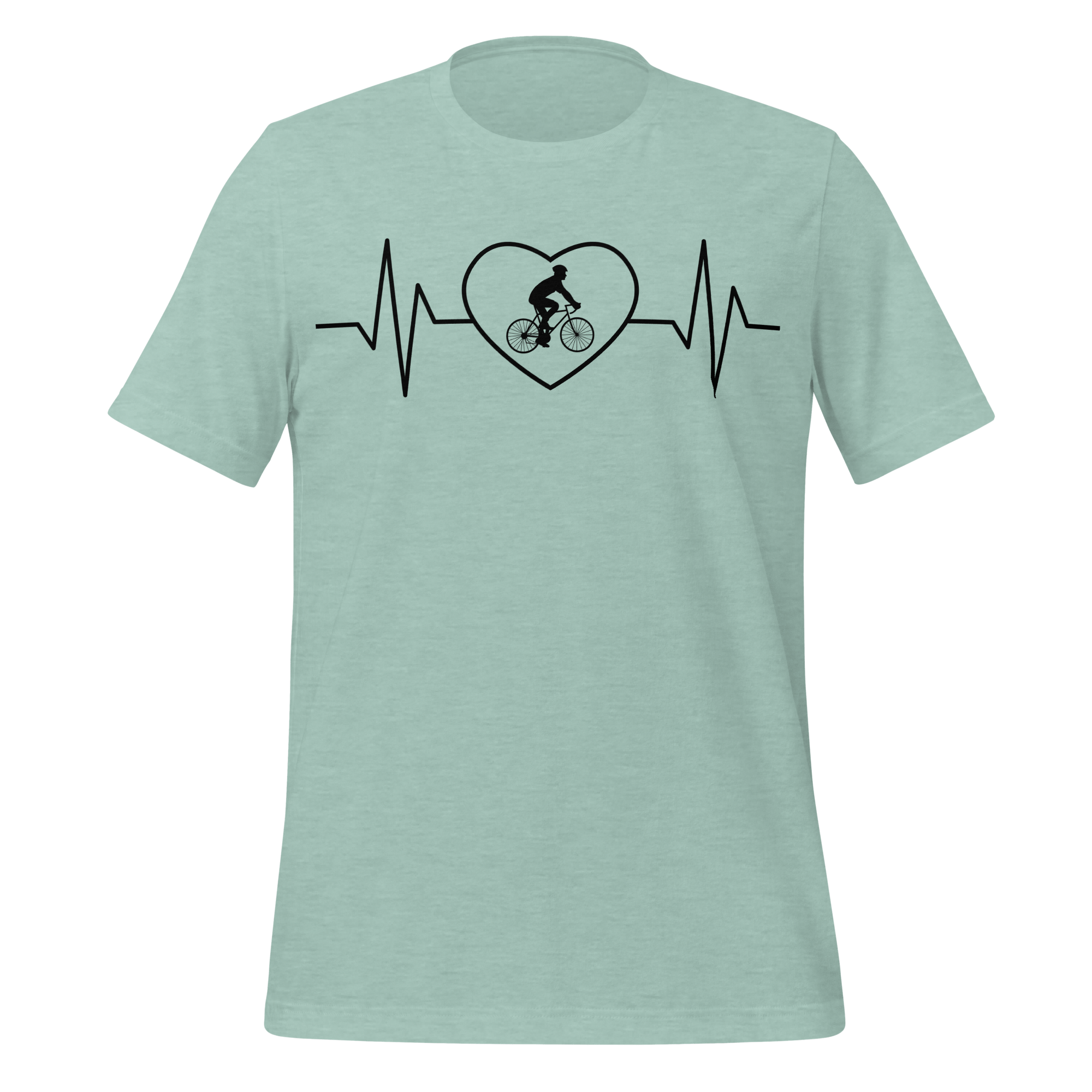 Male Cyclist Heartbeat Men’s T-Shirt | Minimalist Bike Lover Tee - Cyclist Hive