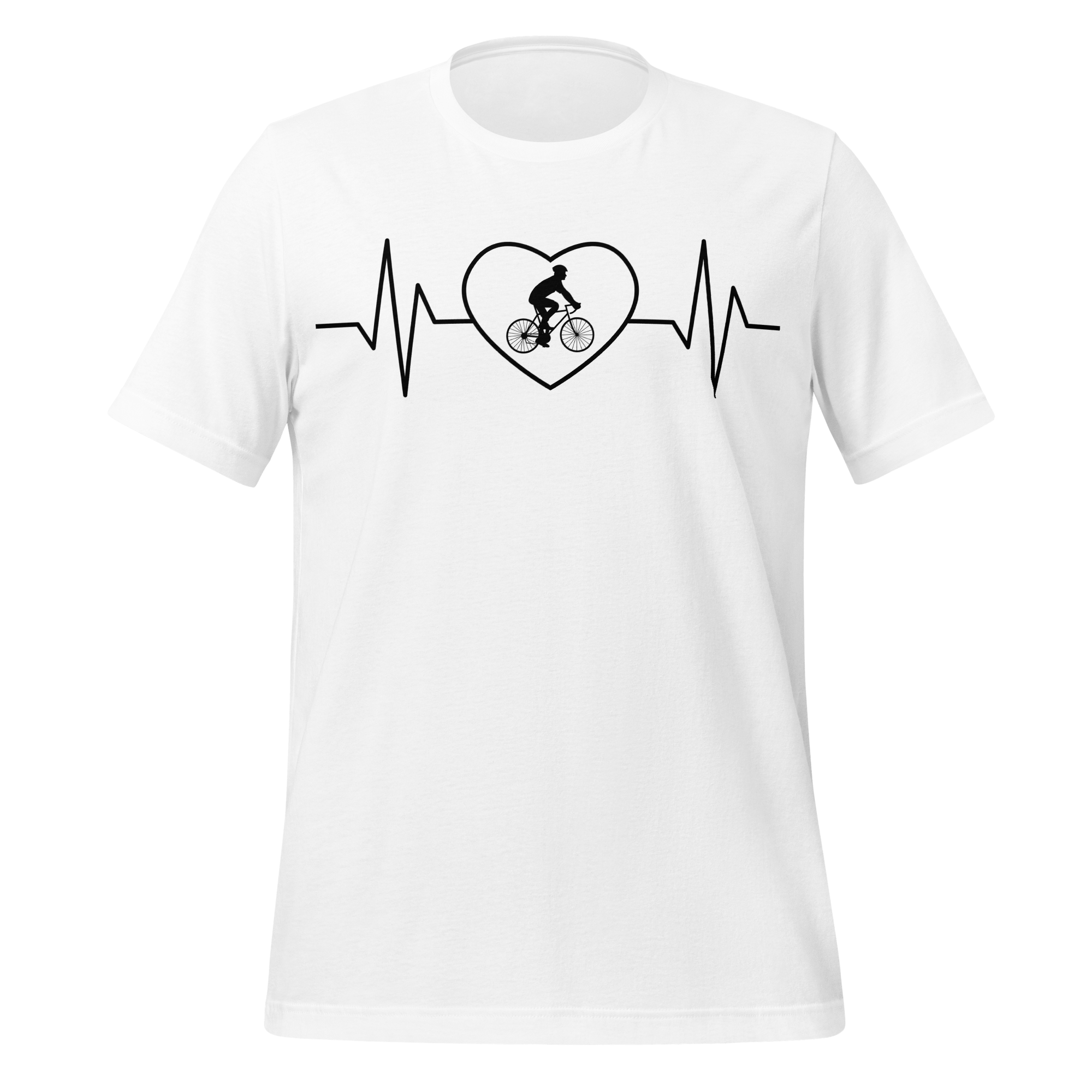 Male Cyclist Heartbeat Men’s T-Shirt | Minimalist Bike Lover Tee - Cyclist Hive