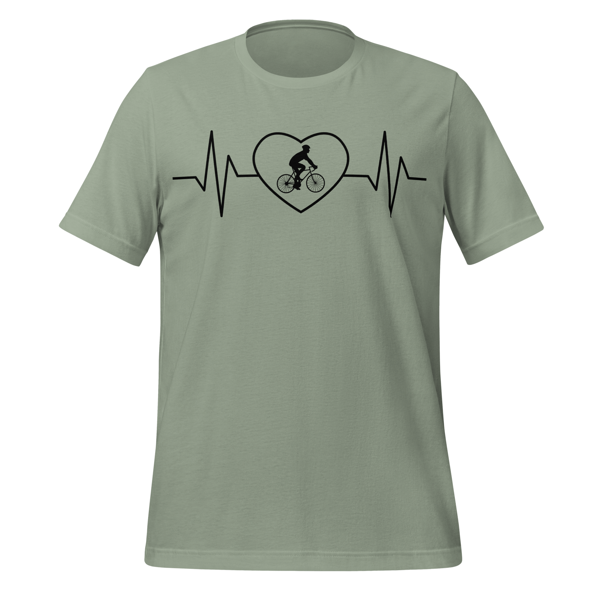 Male Cyclist Heartbeat Men’s T-Shirt | Minimalist Bike Lover Tee - Cyclist Hive