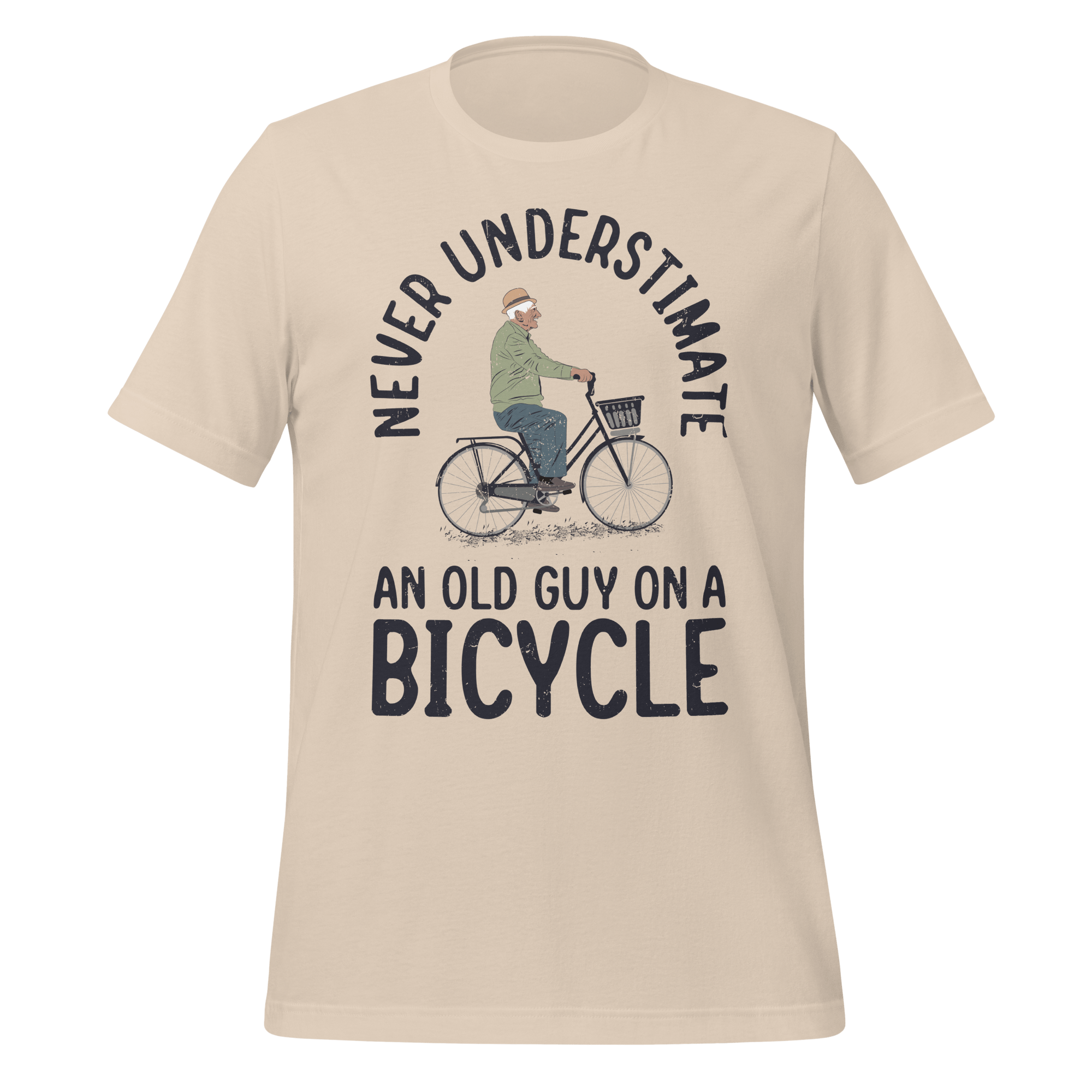 Never Underestimate an Old Guy on a Bicycle | Funny Cycling T-Shirt - Cyclist Hive