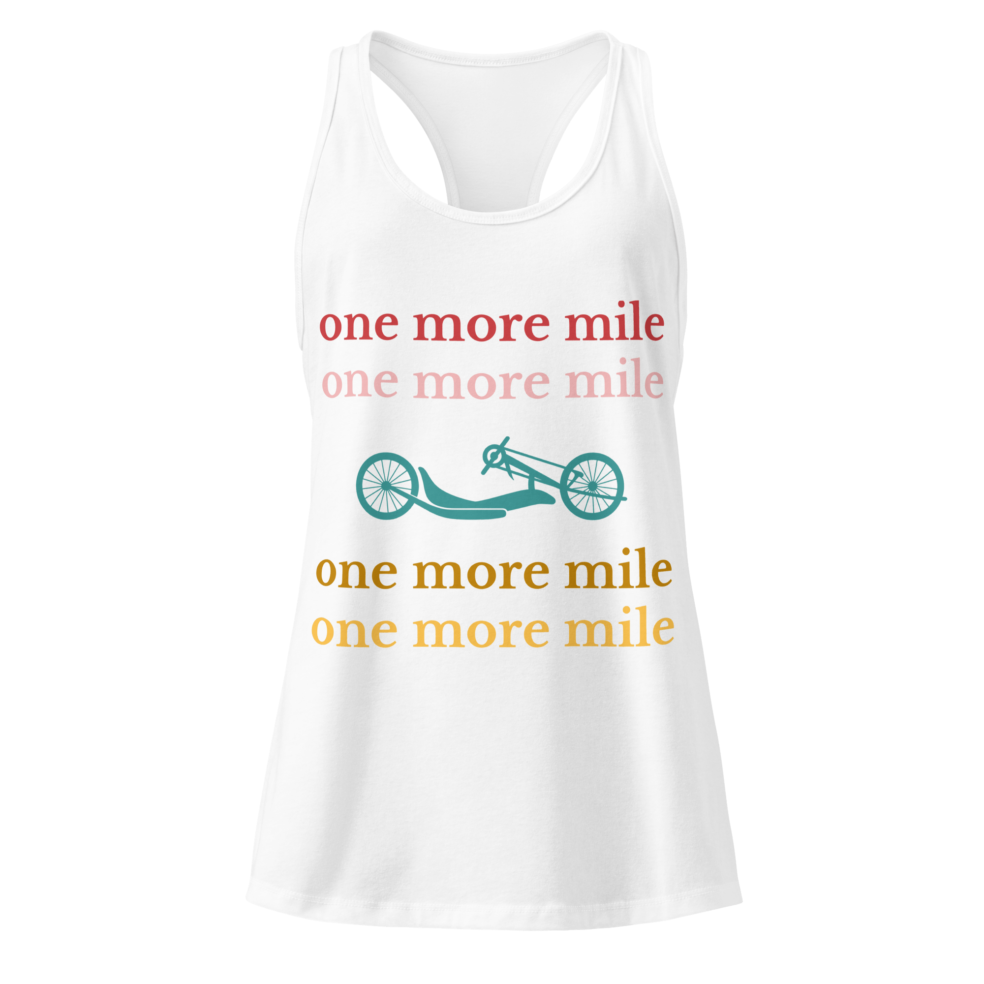 One More Mile Handcycling Women’s Racerback Tank | Motivational Cycling Top - Cyclist Hive