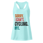 Sorry I Can’t Cycling Women’s Racerback Tank Top | Retro Funny Bike Tank - Cyclist Hive