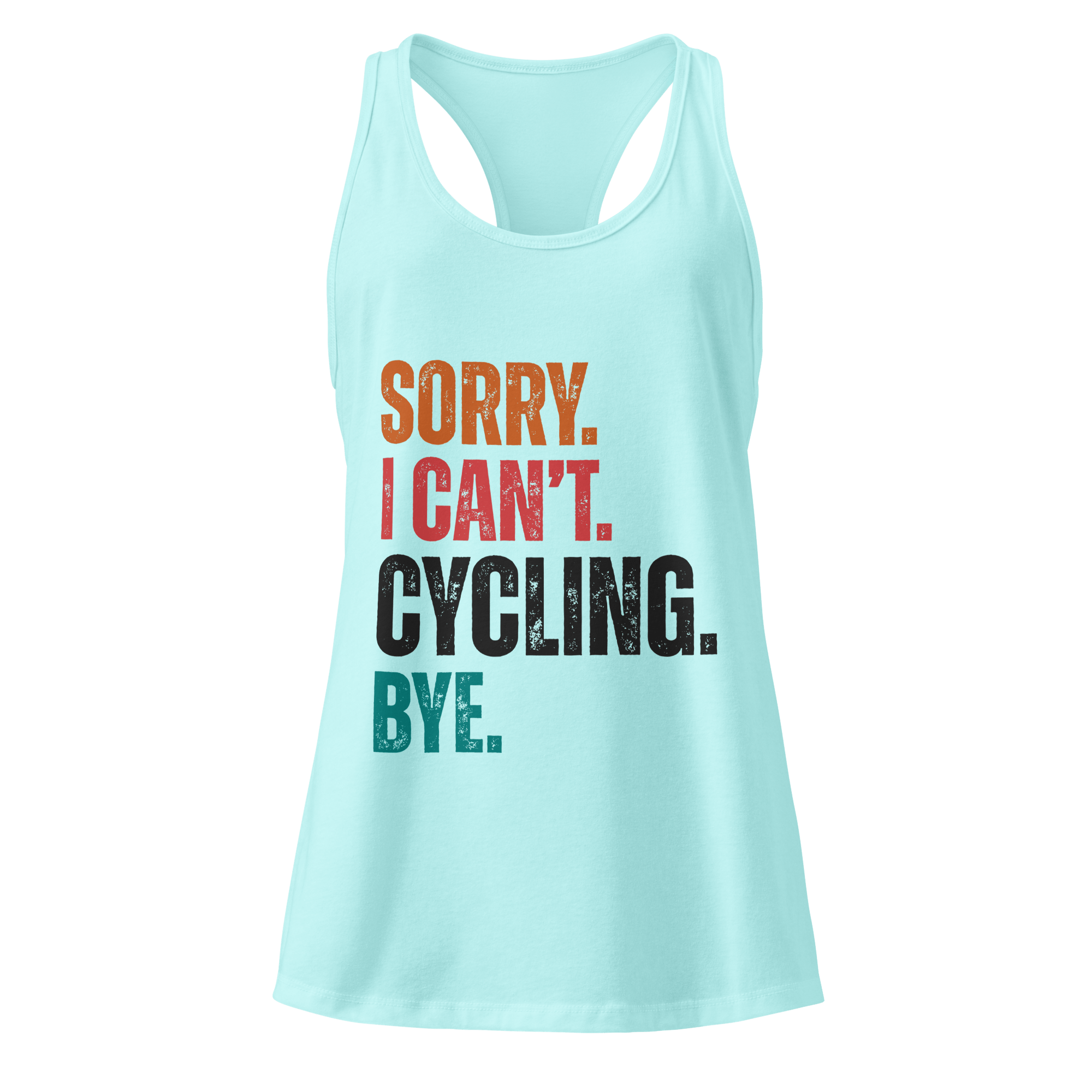 Sorry I Can’t Cycling Women’s Racerback Tank Top | Retro Funny Bike Tank - Cyclist Hive