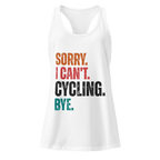 Sorry I Can’t Cycling Women’s Racerback Tank Top | Retro Funny Bike Tank - Cyclist Hive