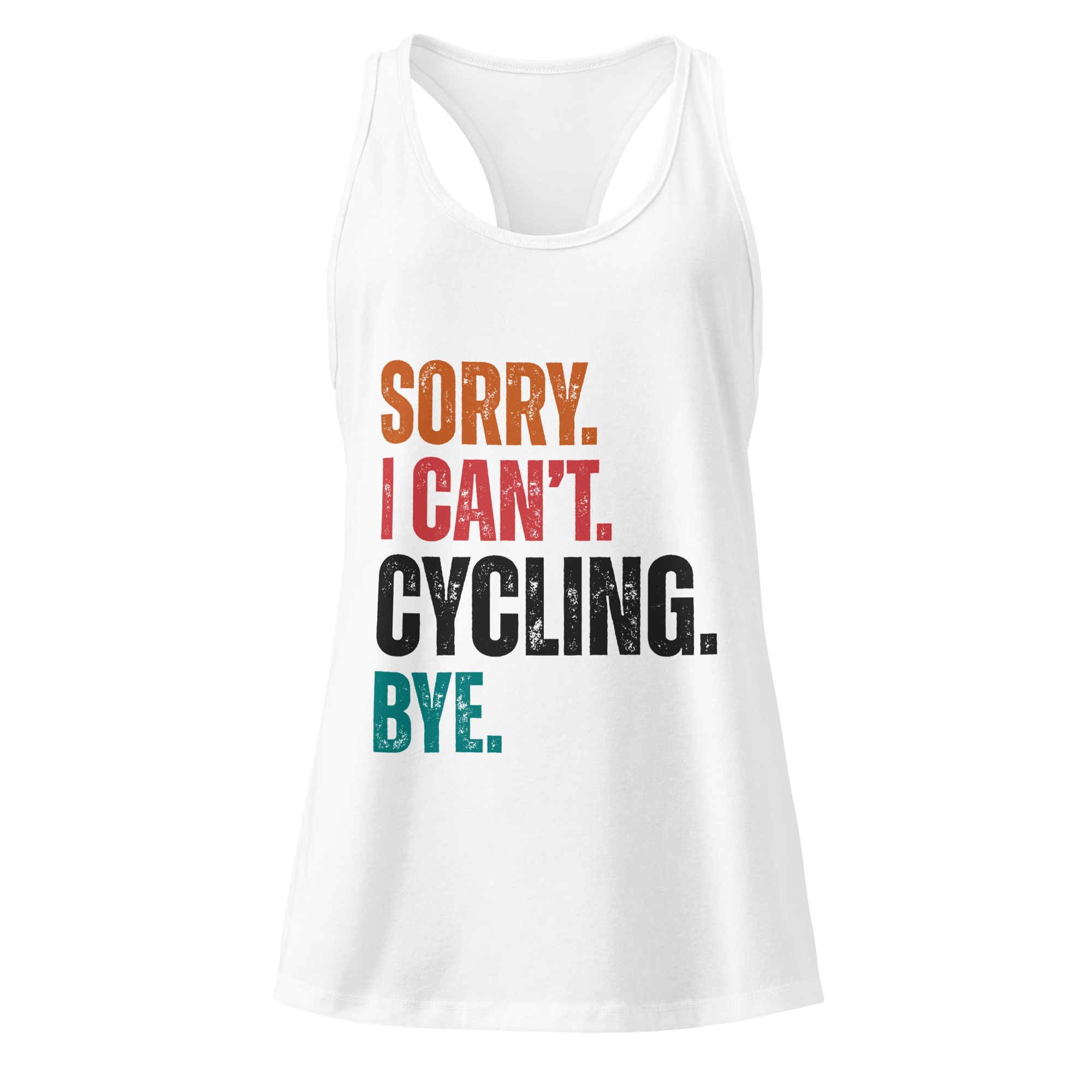 Sorry I Can’t Cycling Women’s Racerback Tank Top | Retro Funny Bike Tank - Cyclist Hive