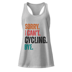 Sorry I Can’t Cycling Women’s Racerback Tank Top | Retro Funny Bike Tank - Cyclist Hive