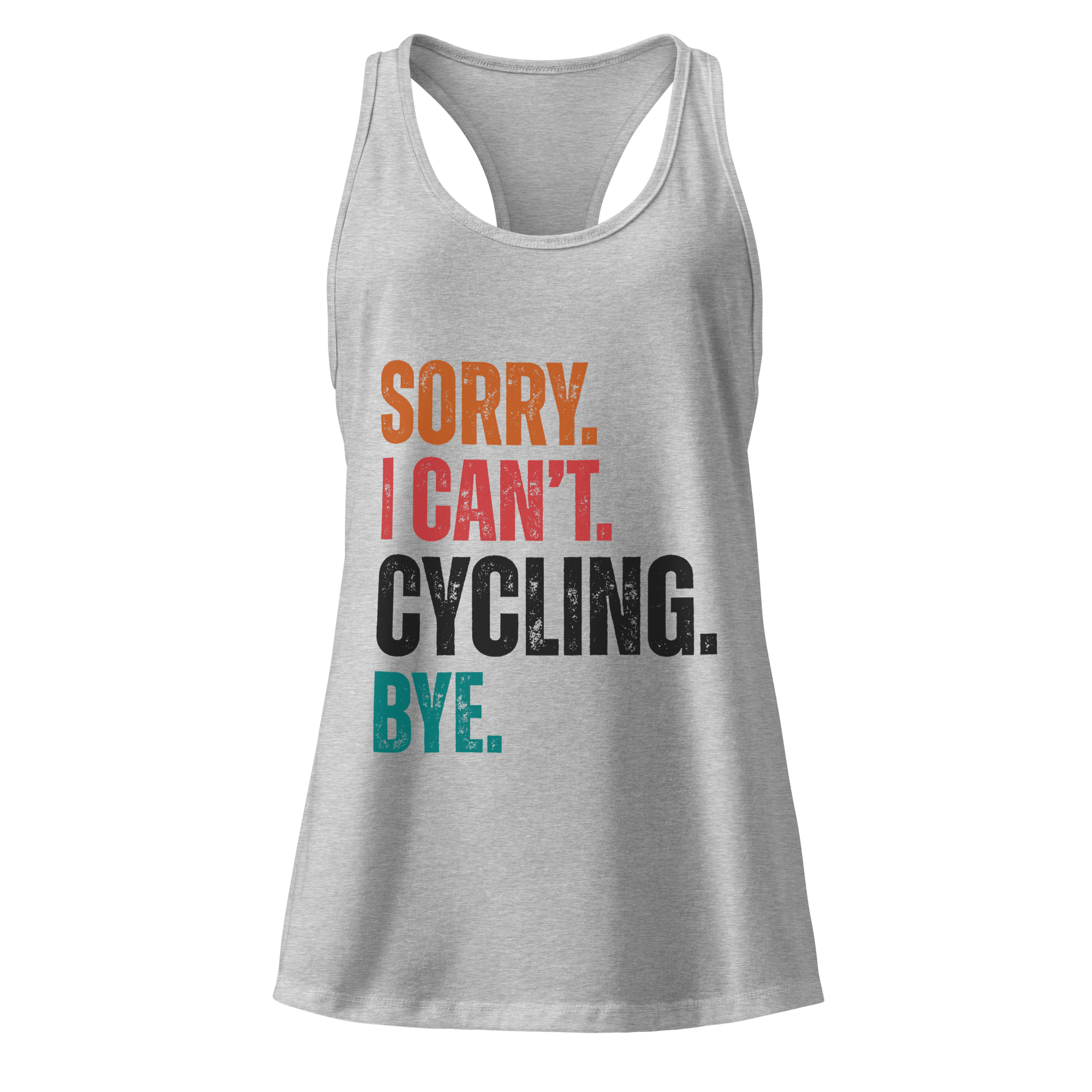 Sorry I Can’t Cycling Women’s Racerback Tank Top | Retro Funny Bike Tank - Cyclist Hive