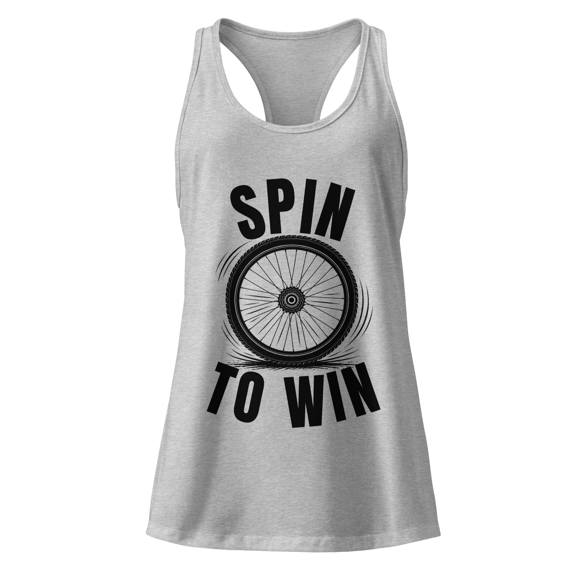 Spin to Win Black | Women’s Cycling Racerback Tank - Cyclist Hive