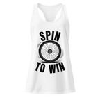 Spin to Win Black | Women’s Cycling Racerback Tank - Cyclist Hive
