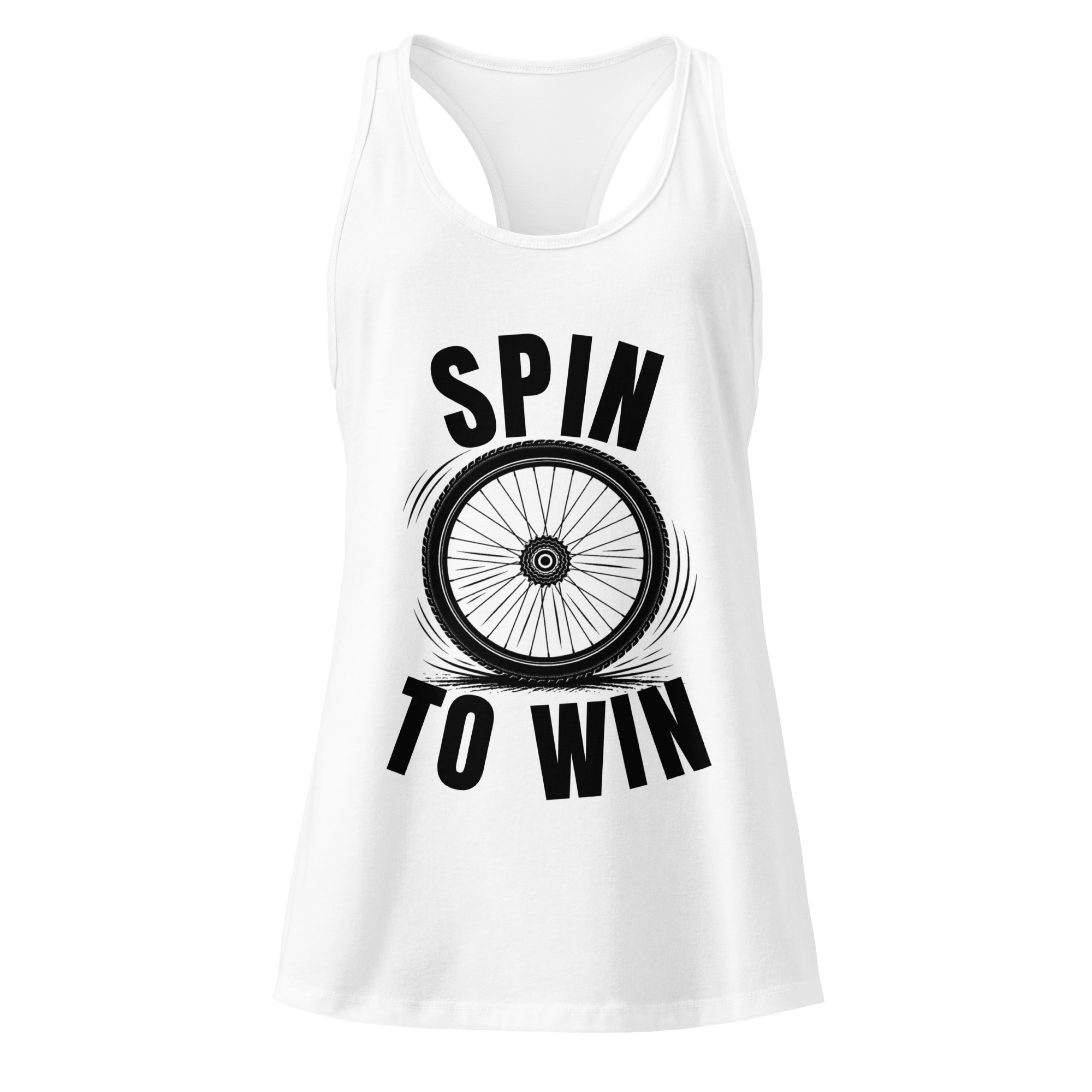 Spin to Win Black | Women’s Cycling Racerback Tank - Cyclist Hive