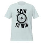 Spin to Win Cycling T-Shirt | Black Text Funny Cycling Tee for Riders - Cyclist Hive