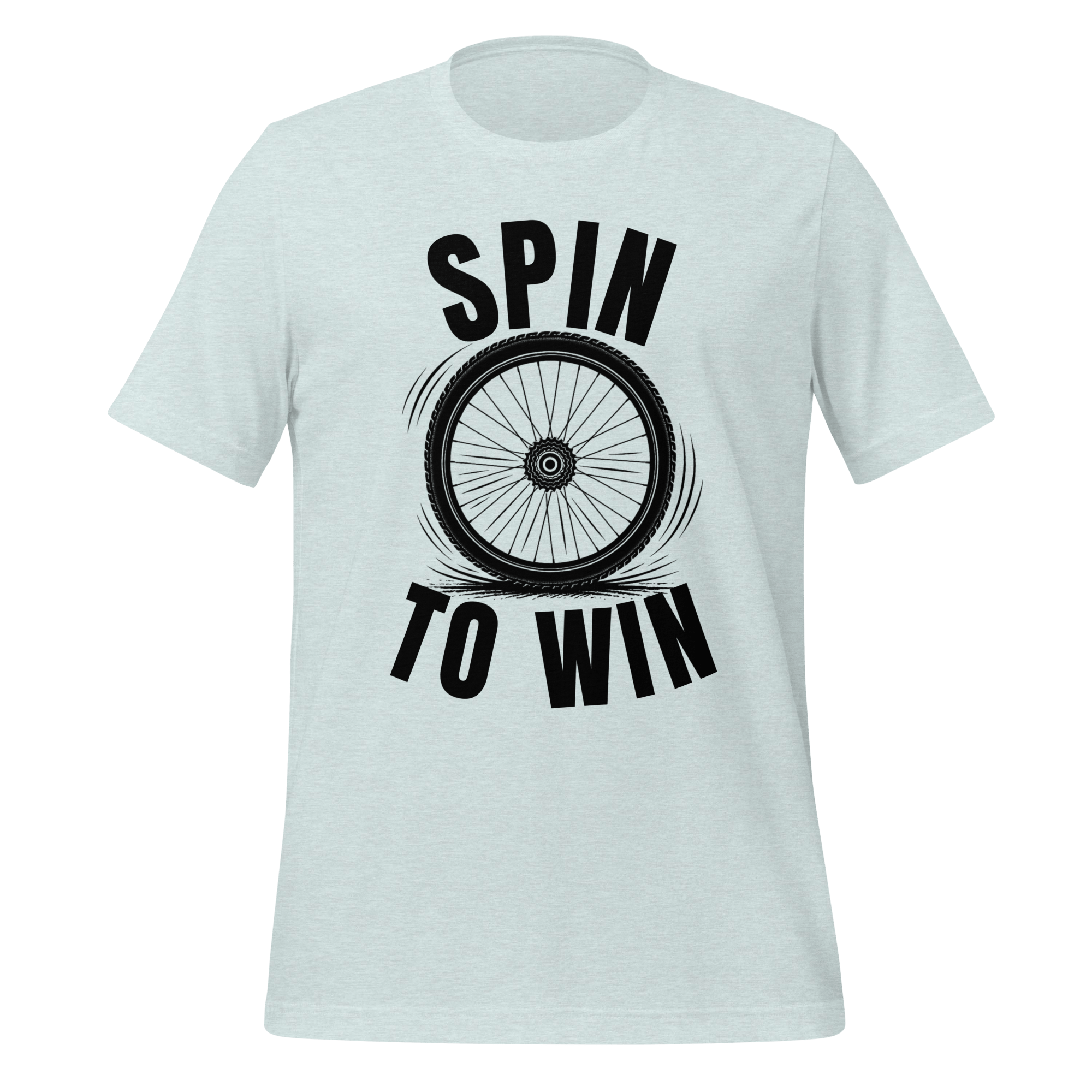 Spin to Win Cycling T-Shirt | Black Text Funny Cycling Tee for Riders - Cyclist Hive