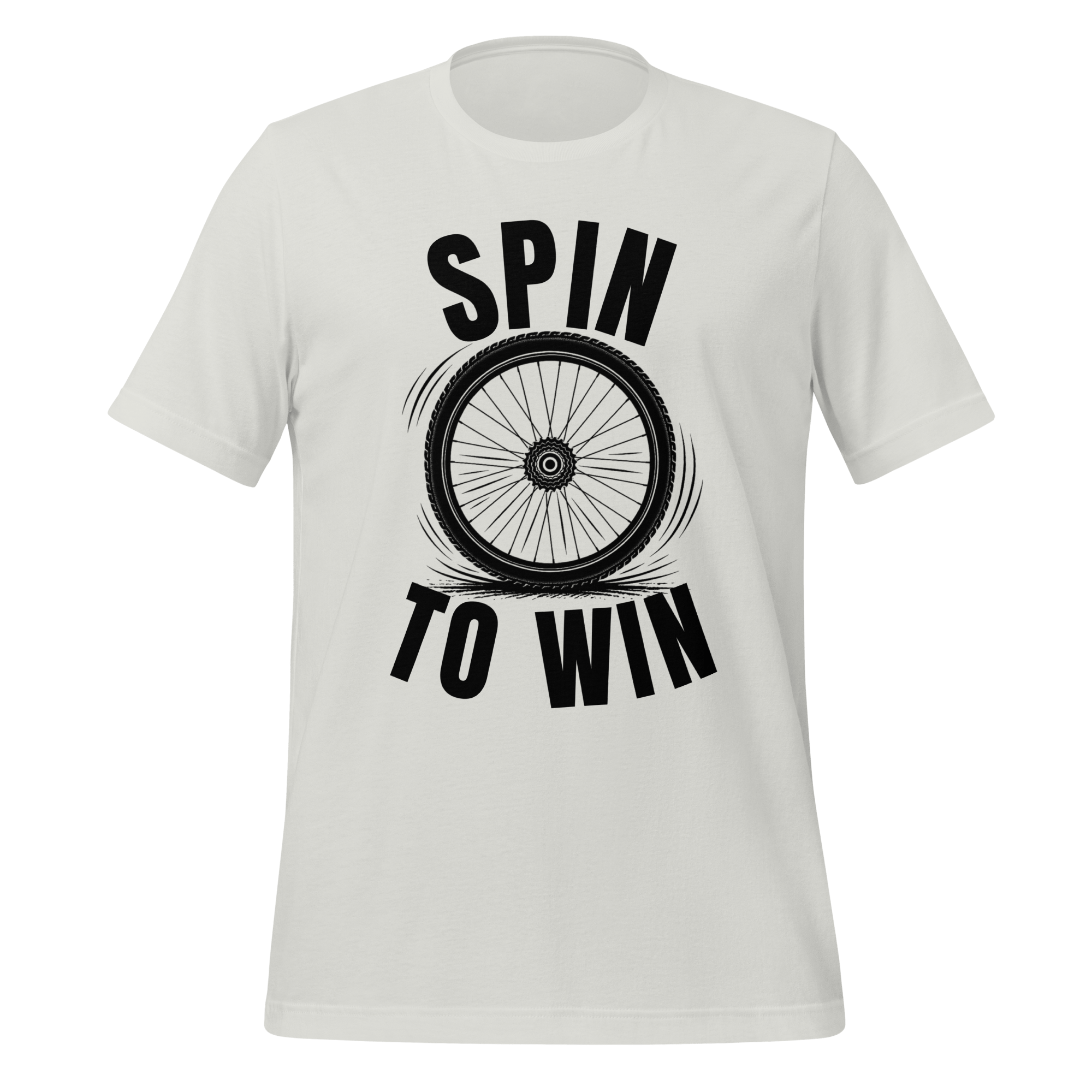 Spin to Win Cycling T-Shirt | Black Text Funny Cycling Tee for Riders - Cyclist Hive