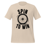 Spin to Win Cycling T-Shirt | Black Text Funny Cycling Tee for Riders - Cyclist Hive